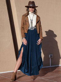 Slit Ruffled Wide Leg Pants - Pahabu - Women's Clothing & Shop