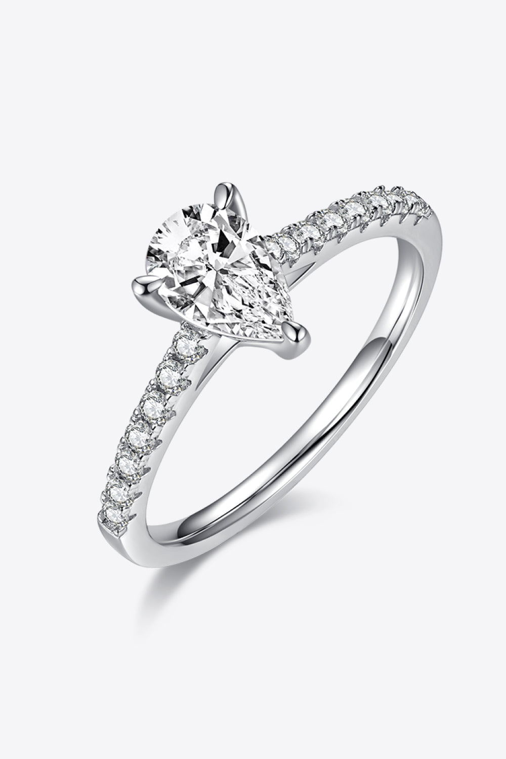 1 Carat Moissanite 925 Sterling Silver Side Stone Ring - Pahabu - Women's Clothing & Shop