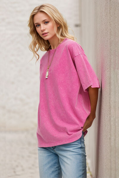 Basic Bae Round Neck Half Sleeve T-Shirt - Pahabu - Women's Clothing & Shop