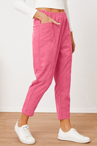 Pocketed Elastic Waist Pants - Pahabu - Women's Clothing & Shop