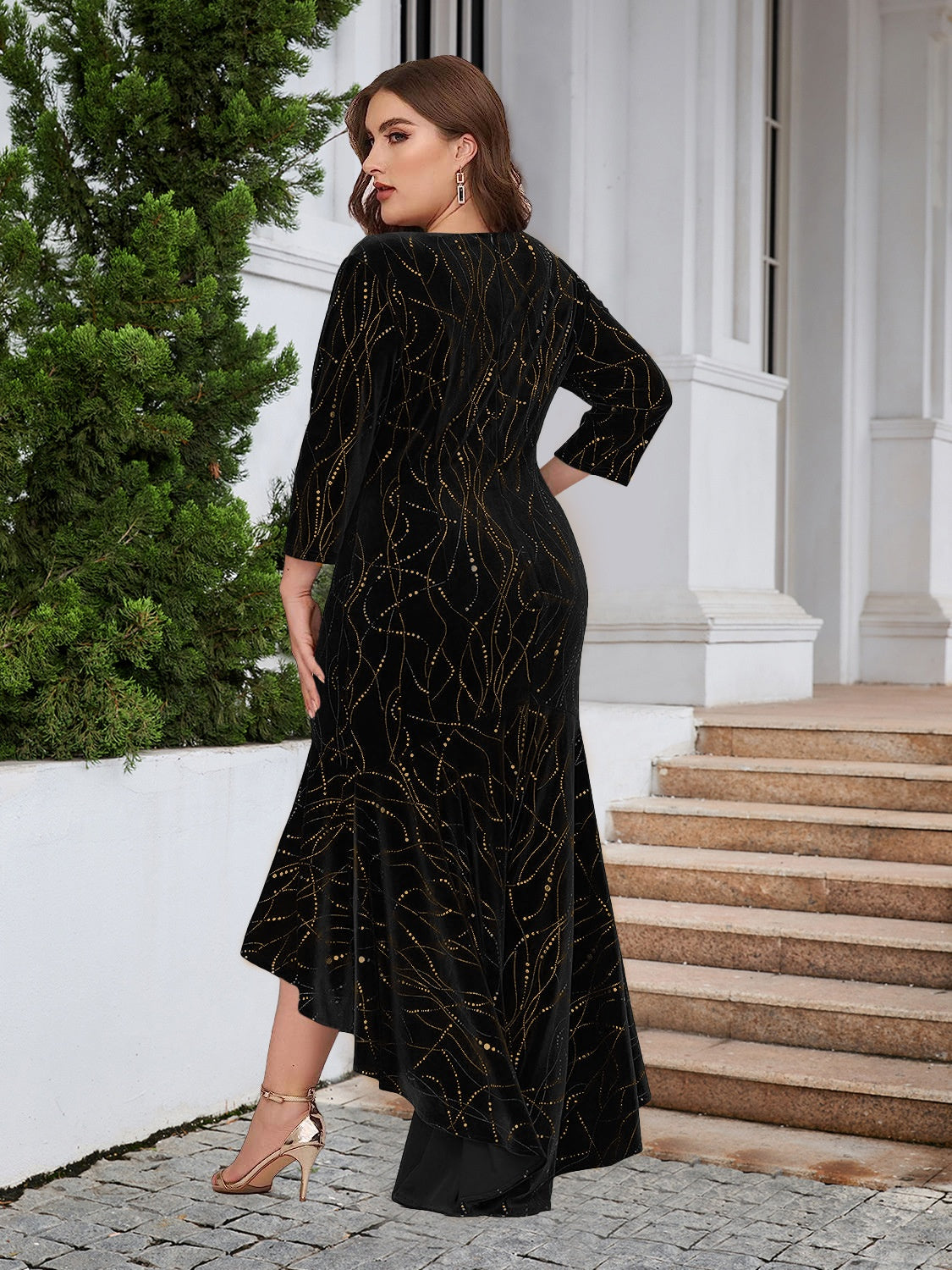 Plus Size Ruffle Hem High-Low Dress - Pahabu - Women's Clothing & Shop