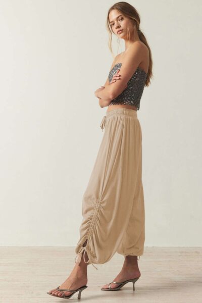 Drawstring Ruched Pants - Pahabu - Women's Clothing & Shop
