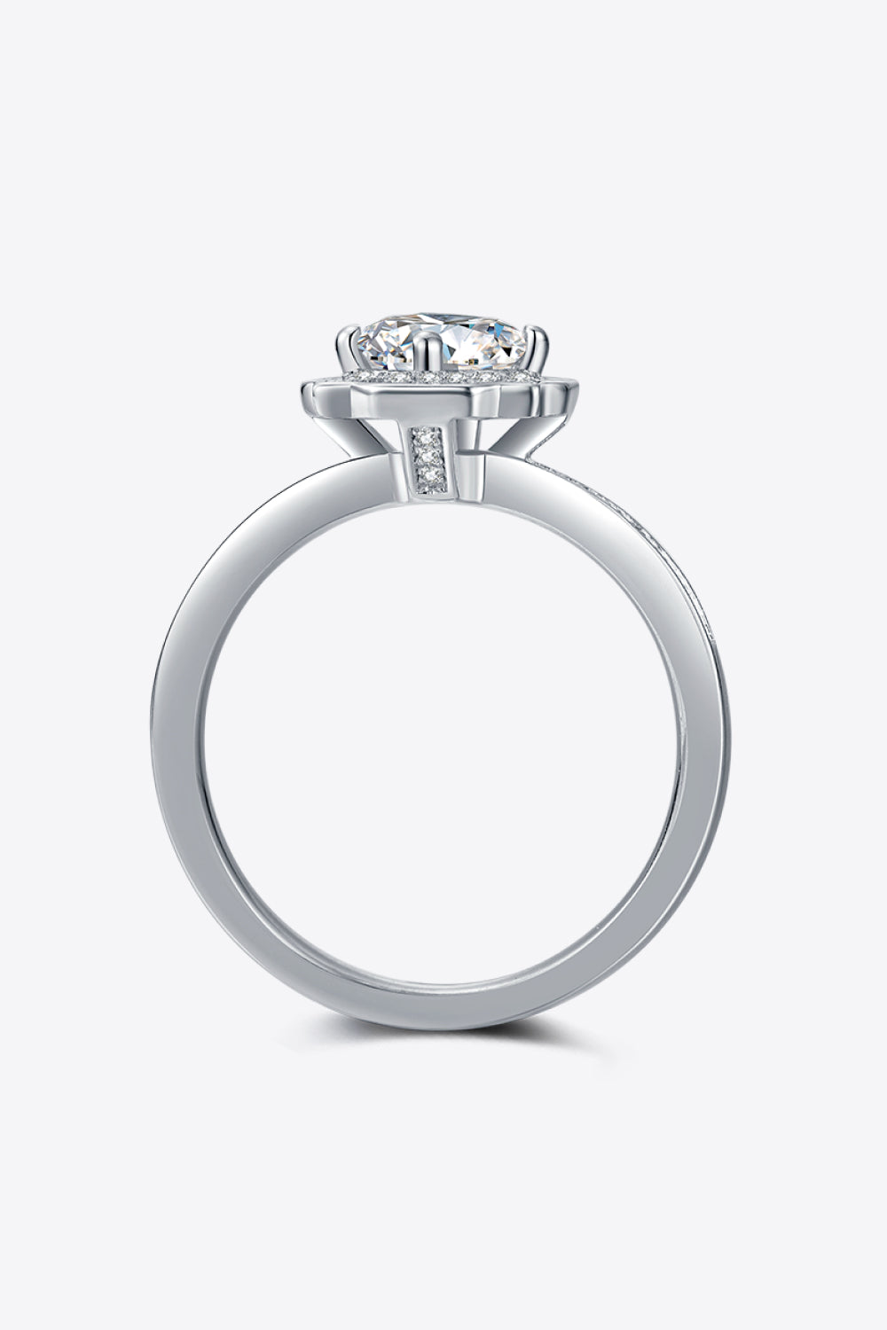 1 Carat Moissanite 925 Sterling Silver Halo Ring - Pahabu - Women's Clothing & Shop