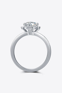 1 Carat Moissanite 925 Sterling Silver Halo Ring - Pahabu - Women's Clothing & Shop