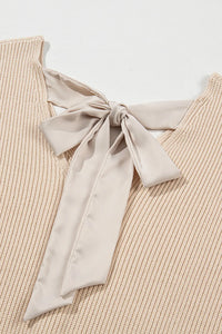 Tied V-Neck Long Sleeve Sweater - Pahabu - Women's Clothing & Shop