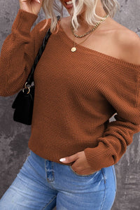 Woven Right Crisscross Back Waffle-Knit Sweater - Pahabu - Women's Clothing & Shop