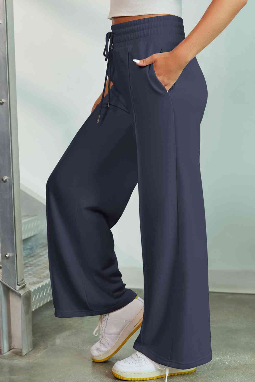 Drawstring Wide Leg Pants with Pockets - Pahabu - Women's Clothing & Shop