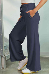 Drawstring Wide Leg Pants with Pockets - Pahabu - Women's Clothing & Shop