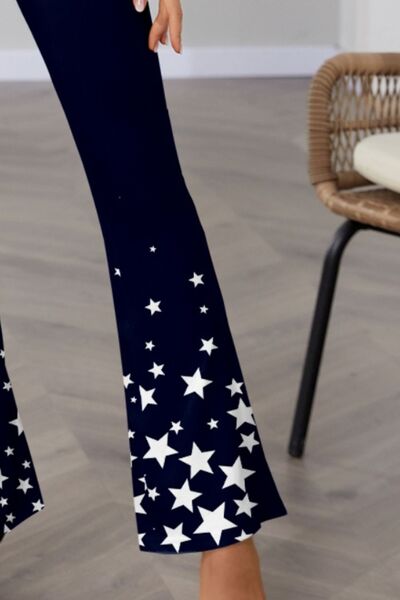 FAM-FAM Star Elastic Waist Bootcut Pants - Pahabu - Women's Clothing & Shop