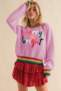 MERRY & BRIGHT Ribbed Round Neck Sweater - Pahabu - Women's Clothing & Shop