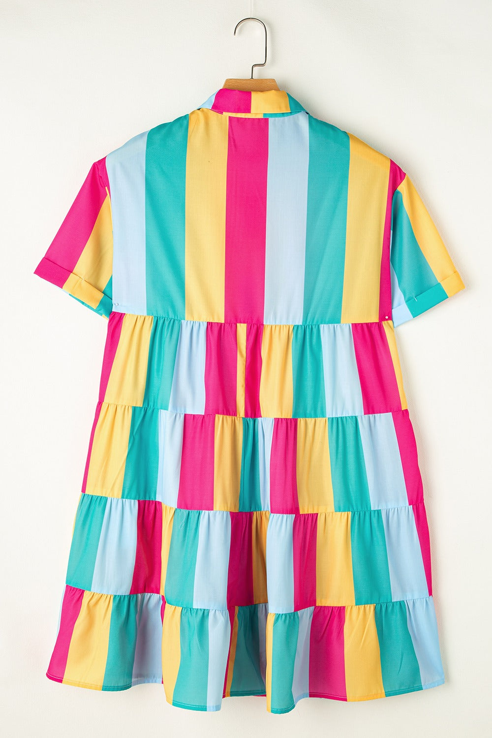 Color Block Half Sleeve Mini Dress - Pahabu - Women's Clothing & Shop