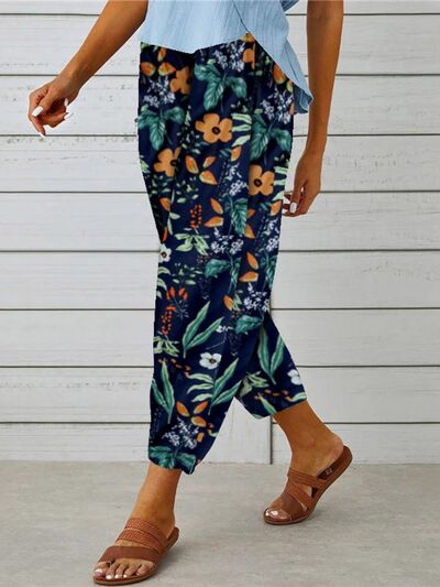 Printed Tied Cropped Pants - Pahabu - Women's Clothing & Shop