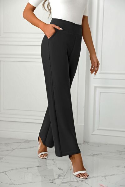 High Waist Straight Leg Pants - Pahabu - Women's Clothing & Shop