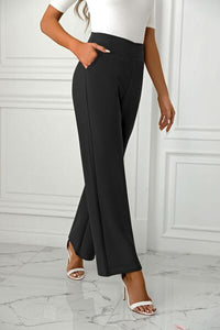 High Waist Straight Leg Pants - Pahabu - Women's Clothing & Shop