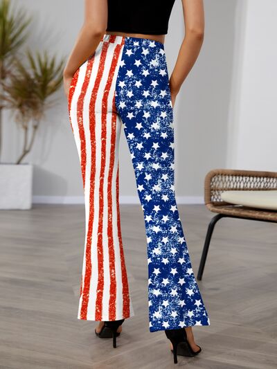FAM-FAM Star & Stripes High Waist Bootcut Pants - Pahabu - Women's Clothing & Shop