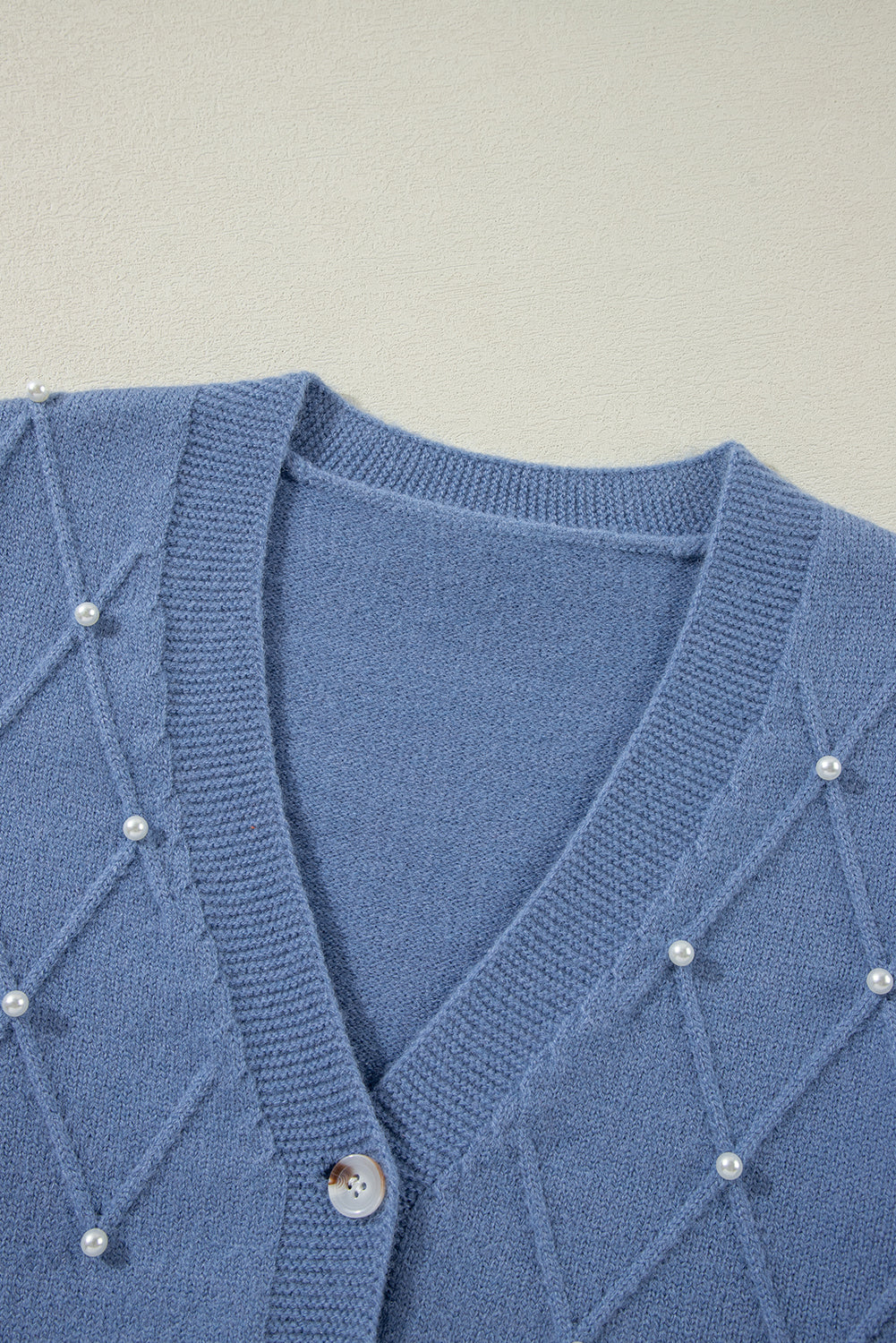 Beaded V-Neck Button Up Long Sleeve Cardigan - Pahabu - Women's Clothing & Shop