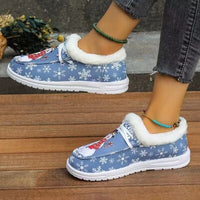 Snowman Print Round Toe Slip-Ons - Pahabu - Women's Clothing & Shop