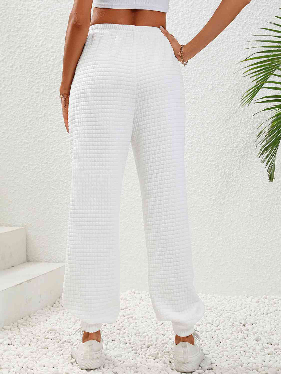 Textured Pull-On Joggers - Pahabu - Women's Clothing & Shop