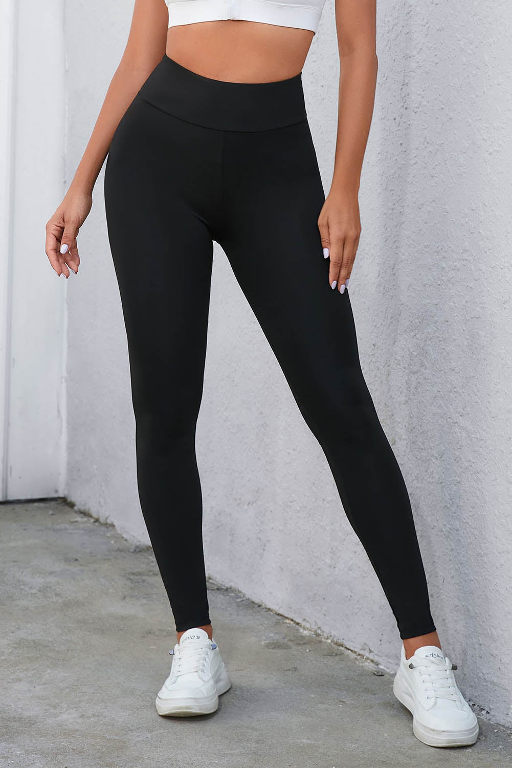 Crisscross Detail Wide Waistband Leggings - Pahabu - Women's Clothing & Shop
