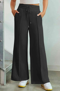 Drawstring Wide Leg Pants with Pockets - Pahabu - Women's Clothing & Shop