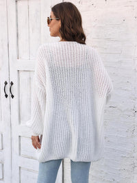 Open Front Dropped Shoulder Longline Cardigan - Pahabu - Women's Clothing & Shop