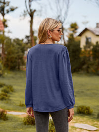 Puff Sleeve Ruffle Trim Blouse - Pahabu - Women's Clothing & Shop
