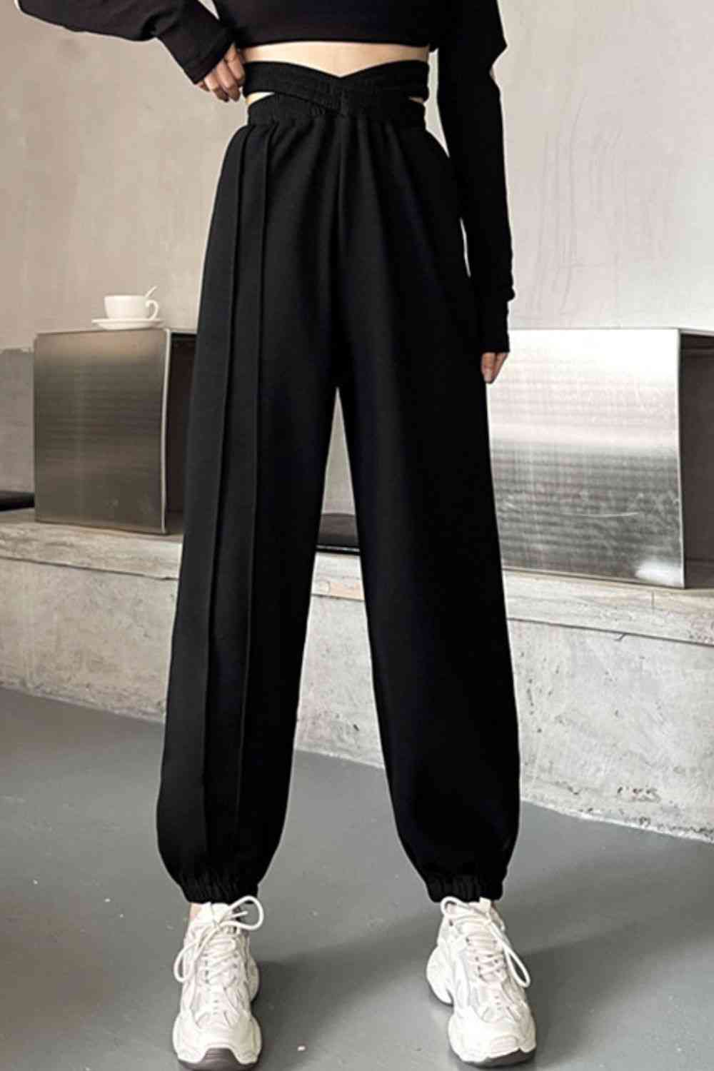 Crisscross Long Sweatpants - Pahabu - Women's Clothing & Shop