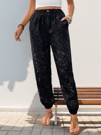 Perfee Pocketed Lace Elastic Waist Pants - Pahabu - Women's Clothing & Shop