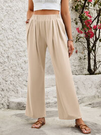 Elastic Waist Wide Leg Pants - Pahabu - Women's Clothing & Shop