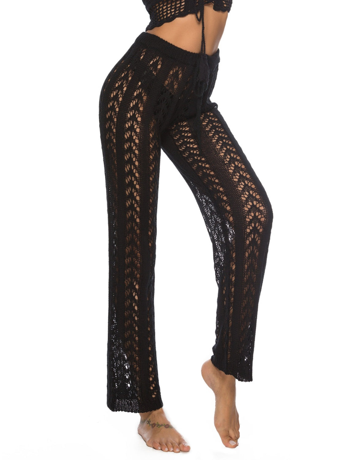 Cutout Drawstring High Waist Swim Pants - Pahabu - Women's Clothing & Shop