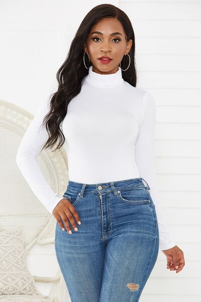 Turtleneck Long Sleeve Bodysuit - Pahabu - Women's Clothing & Shop