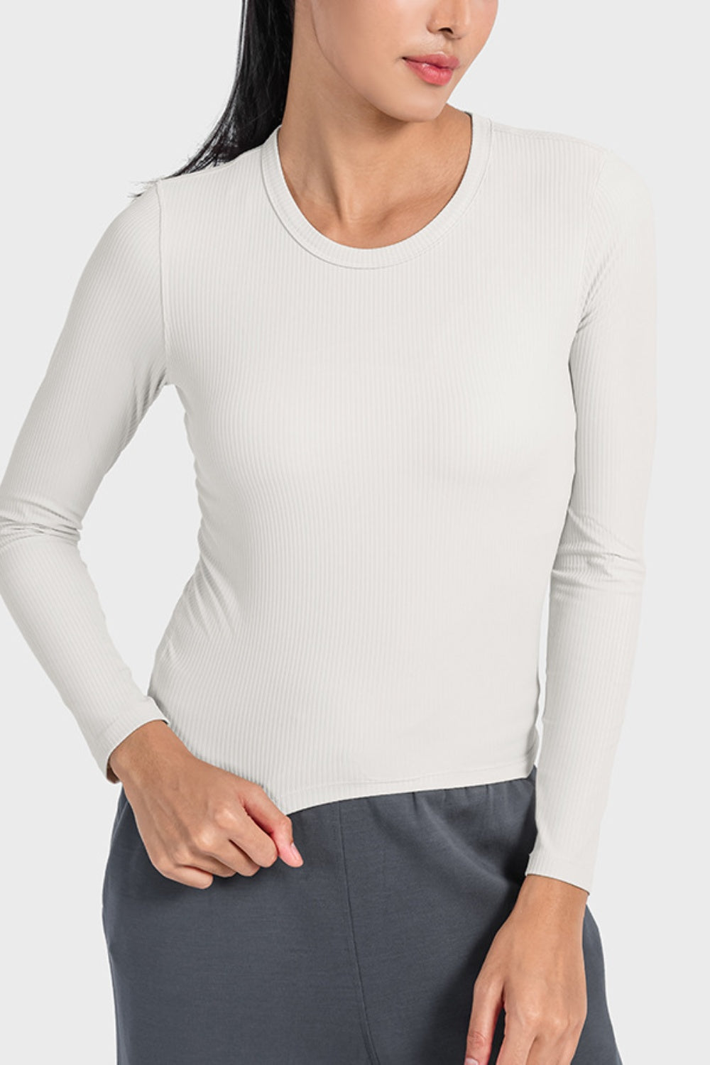 Millennia Round Neck Long Sleeve Sports Top - Pahabu - Women's Clothing & Shop