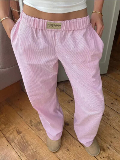 Elastic Waist Wide Leg Pants - Pahabu - Women's Clothing & Shop