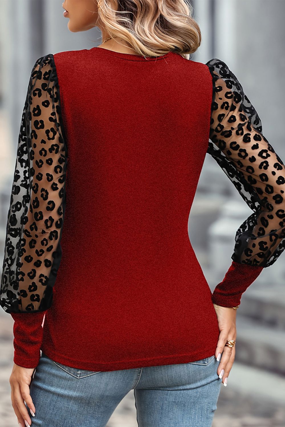Round Neck Lantern Sleeve Blouse - Pahabu - Women's Clothing & Shop