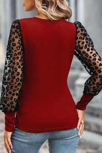 Round Neck Lantern Sleeve Blouse - Pahabu - Women's Clothing & Shop