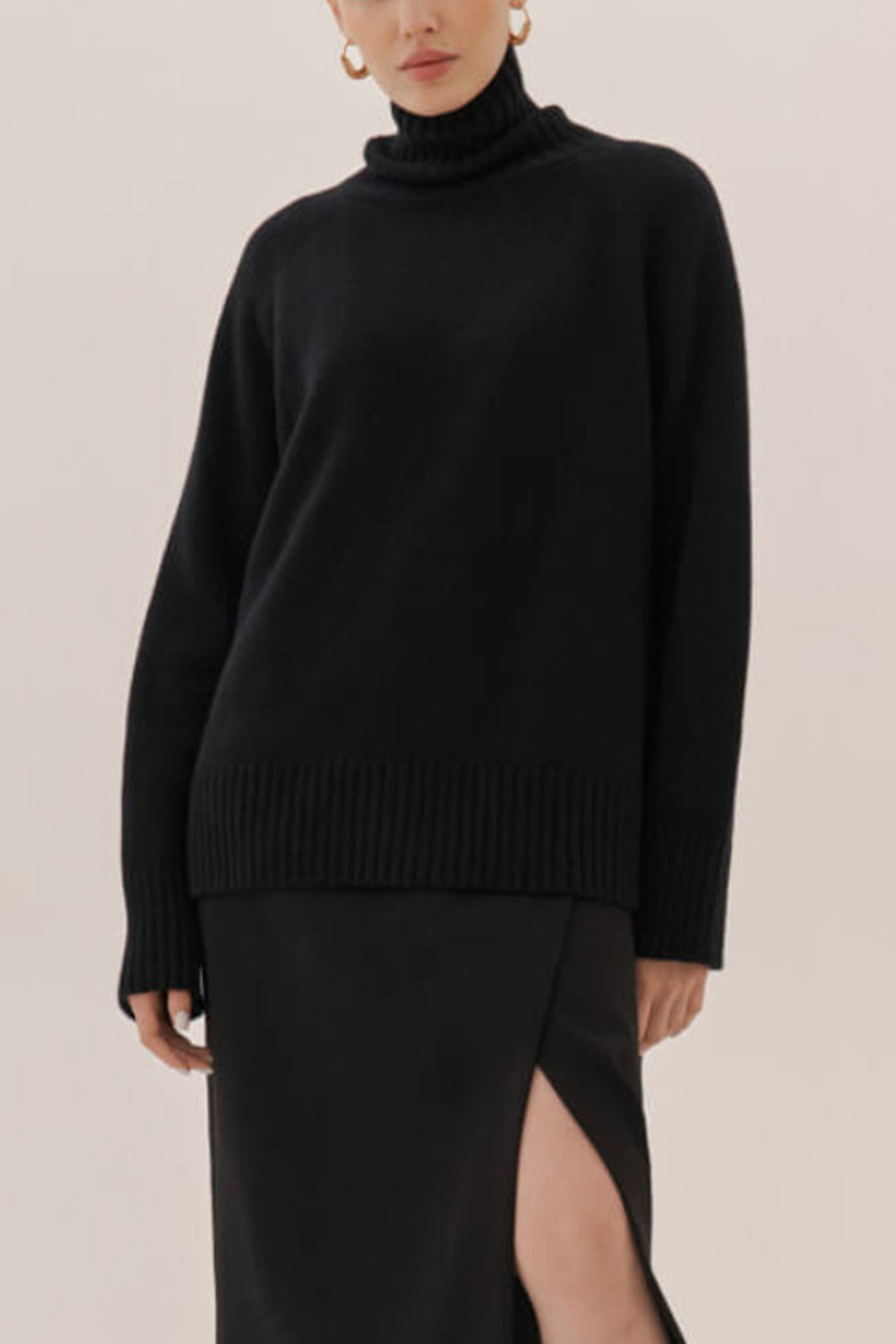 Turtle Neck Raglan Sleeve Sweater - Pahabu - Women's Clothing & Shop