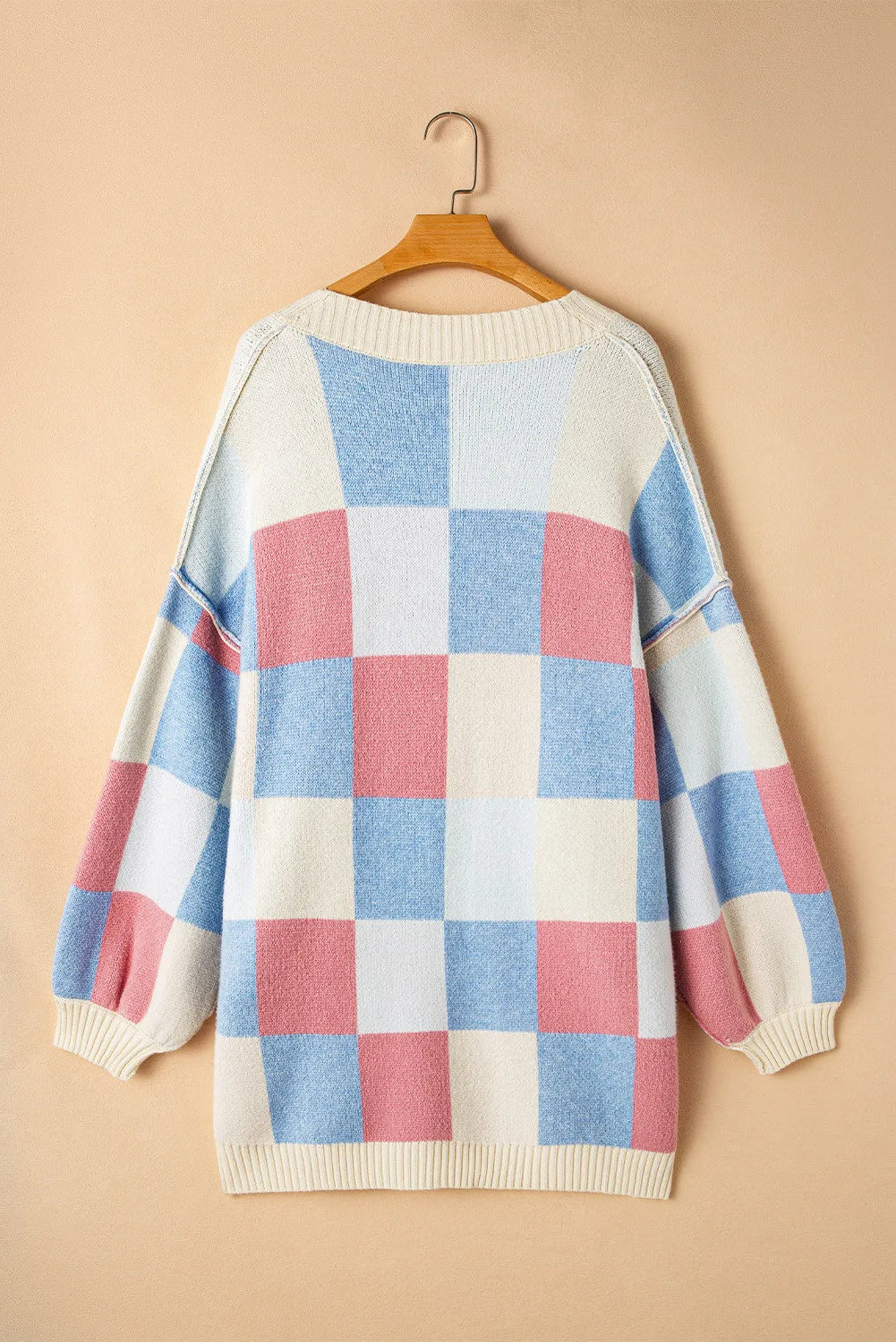 Color Block Open Front Long Sleeve Cardigan - Pahabu - Women's Clothing & Shop