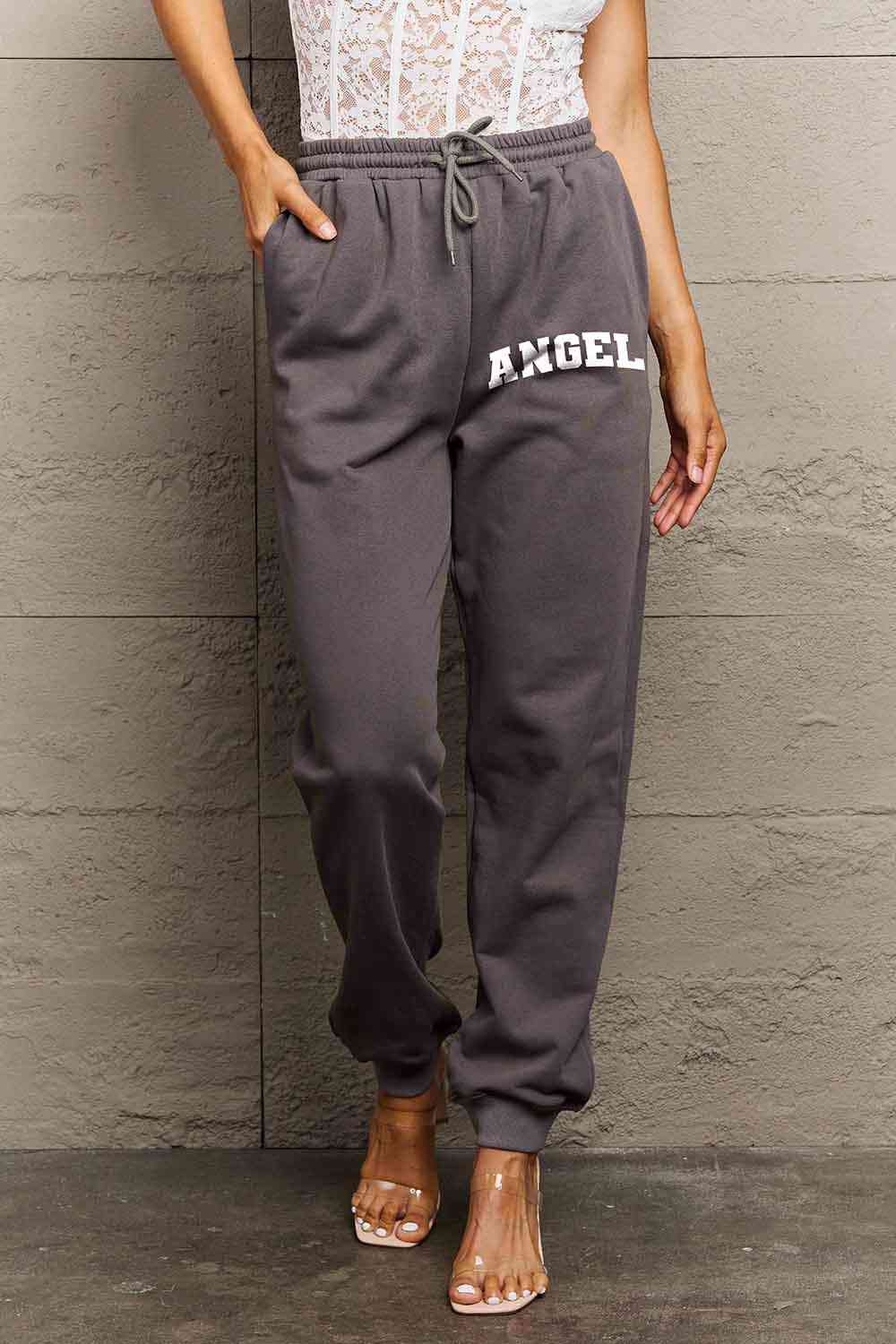 Simply Love Simply Love Full Size Drawstring Angel Graphic Long Sweatpants - Pahabu - Women's Clothing & Shop