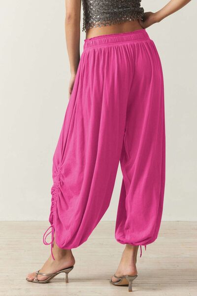 Drawstring Ruched Pants - Pahabu - Women's Clothing & Shop