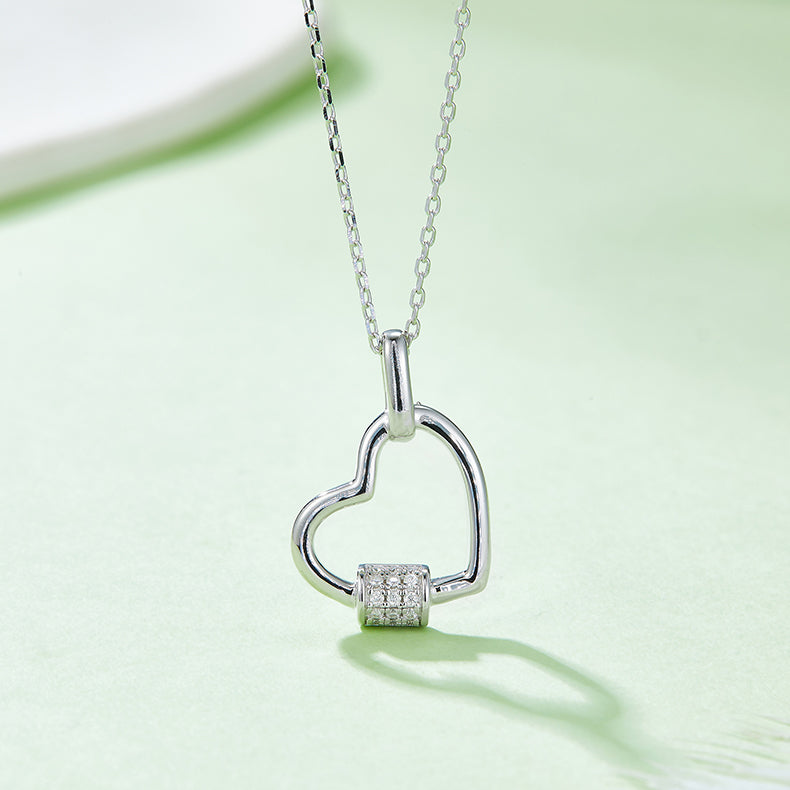Moissanite 925 Sterling Silver Heart Shape Necklace - Pahabu - Women's Clothing & Shop