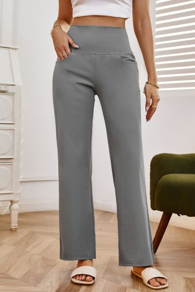 High Waist Wide Leg Pants with Pockets - Pahabu - Women's Clothing & Shop