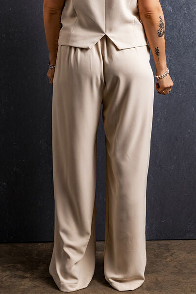 Ruched Wide Leg Pants with Pockets - Pahabu - Women's Clothing & Shop