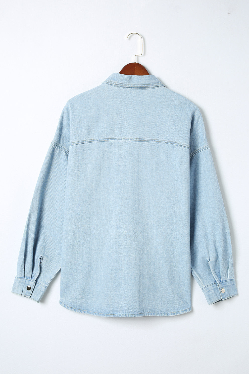 Plus Size Snap Down Pocketed Denim Jacket - Pahabu - Women's Clothing & Shop
