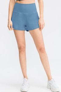 Wide Waistband Sports Shorts with Pockets - Pahabu - Women's Clothing & Shop