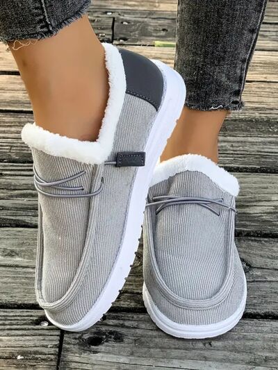 Fluff Round Toe Flat Slip-Ons - Pahabu - Women's Clothing & Shop