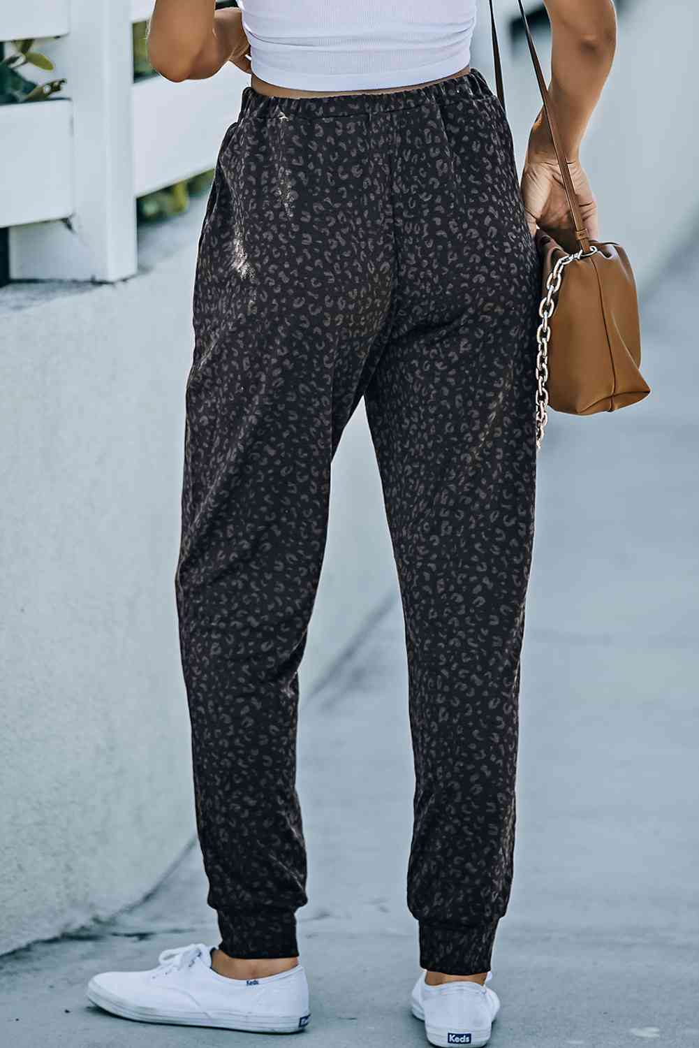 Leopard Print Joggers with Pockets - Pahabu - Women's Clothing & Shop