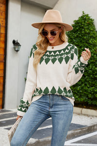 Round Neck Long Sleeve Sweater - Pahabu - Women's Clothing & Shop