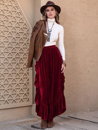 Slit Ruffled Wide Leg Pants - Pahabu - Women's Clothing & Shop