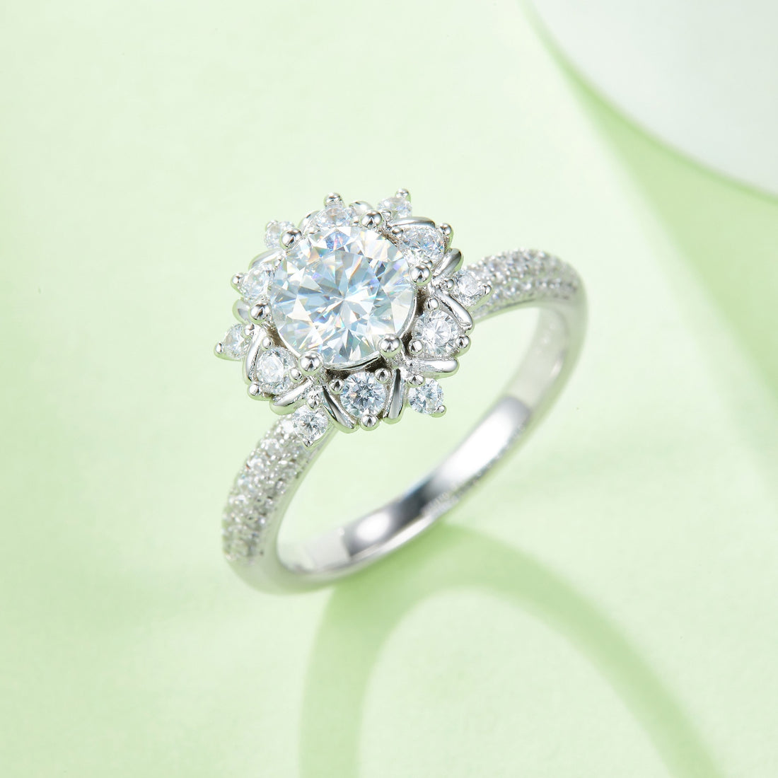 1 Carat Moissanite 925 Sterling Silver Flower Shape Ring - Pahabu - Women's Clothing & Shop