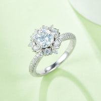 1 Carat Moissanite 925 Sterling Silver Flower Shape Ring - Pahabu - Women's Clothing & Shop